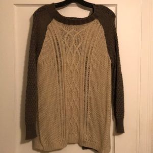 Heart loom woven sweater with open back